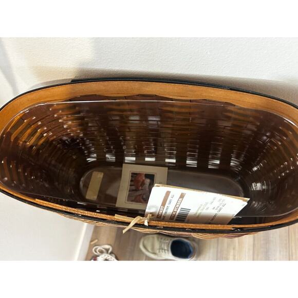Longaberger Basket Chestnut Hostess Carry All tote shoulder purse leather‎ strap - Picture 3 of 6